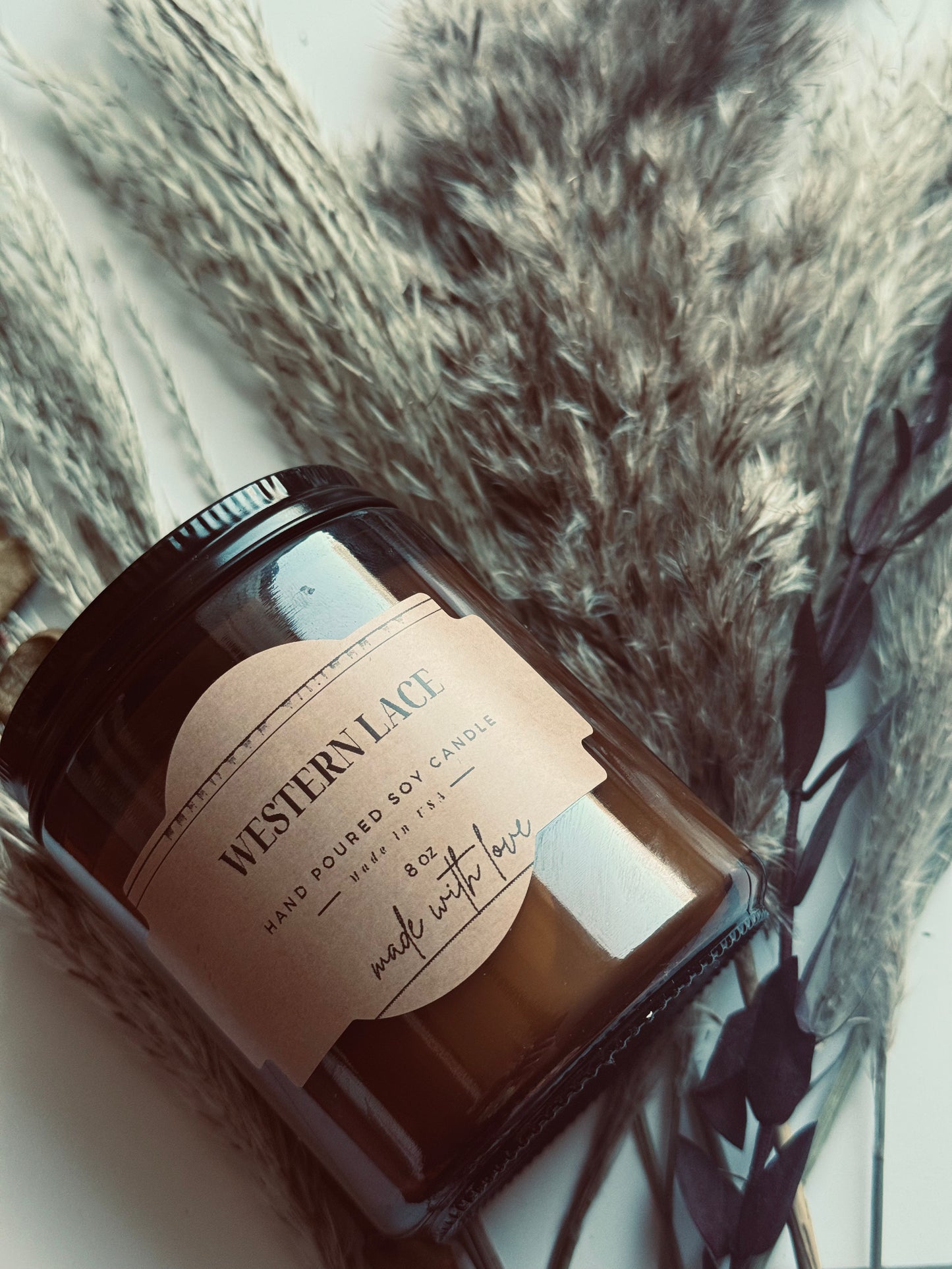 Western lace 8oz soy candle
