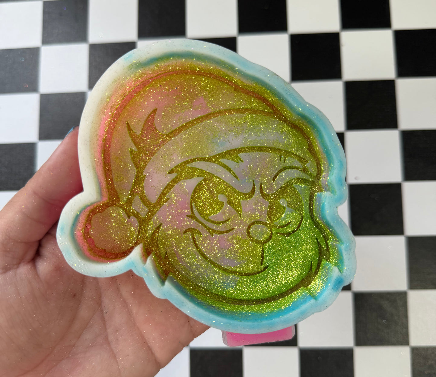 GRINCH W SANTA HAT FRESHIE
