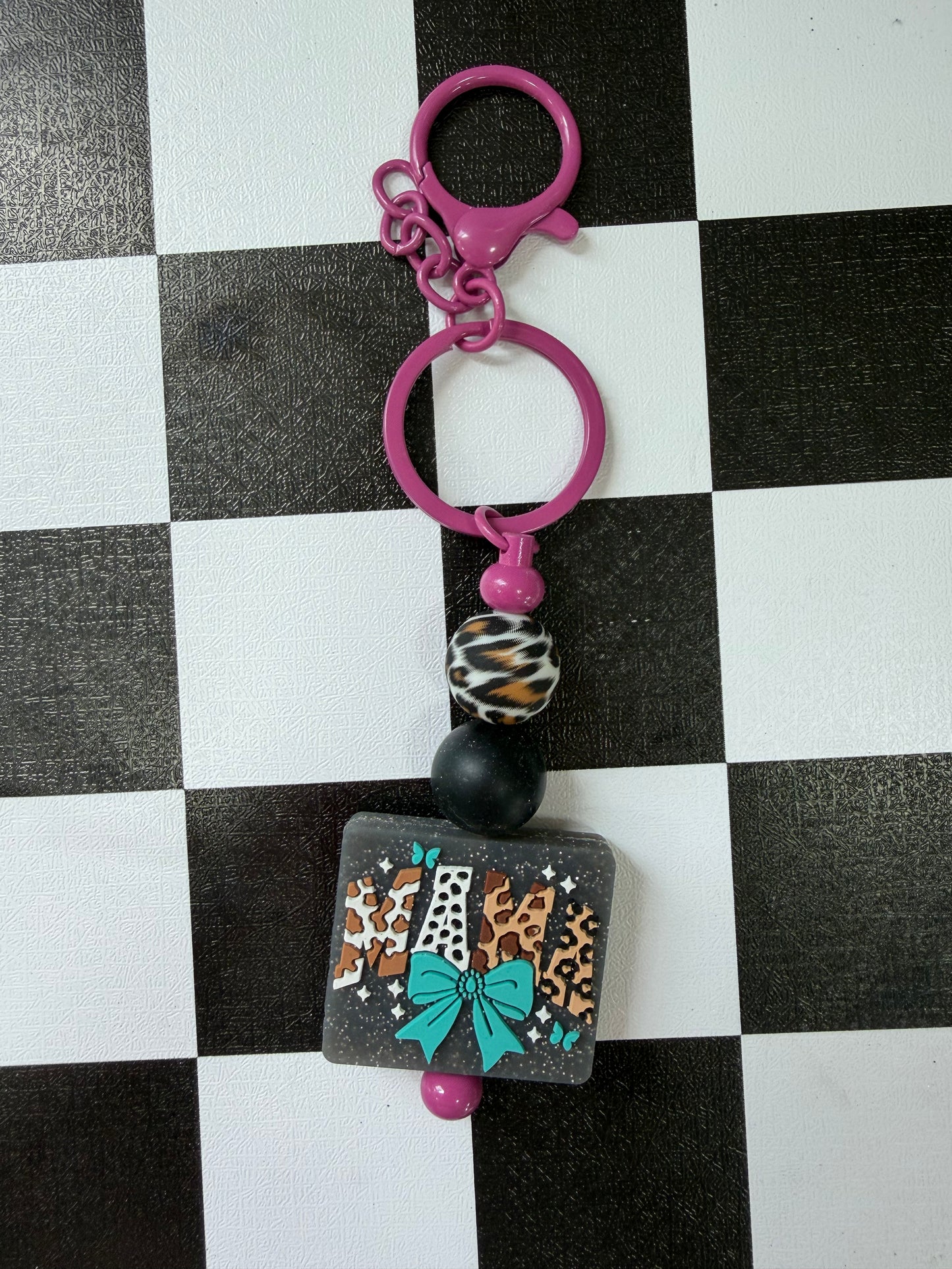 LEOPARD, COW MAMA KEYCHAIN