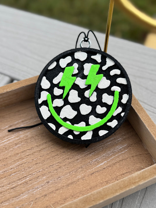 Neon Bolt Cow print smiley