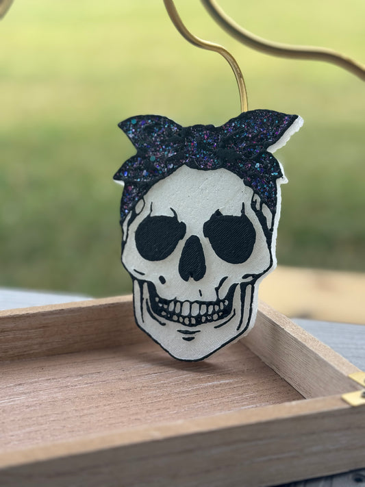 Skelly skull purple bow