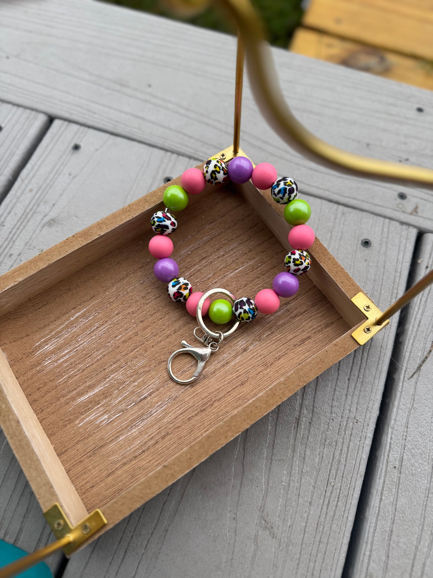 Neon Cheetah Wristlet