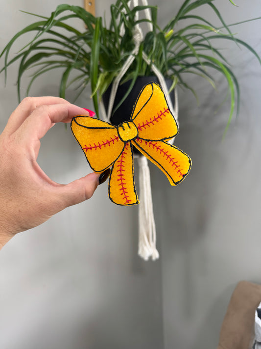 Softball Bow- Vanilla Pineapple Margarita Scent