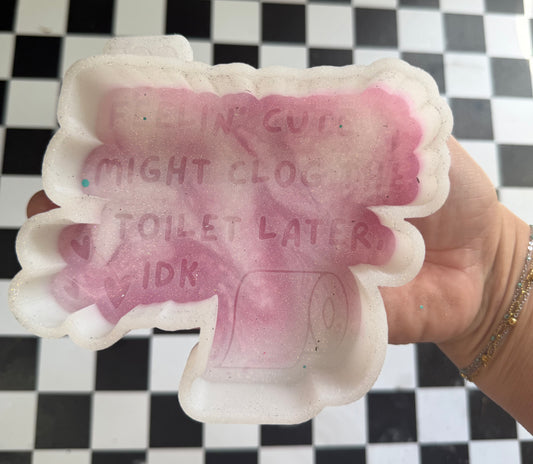 FEELIN' CUTE MIGHT CLOG THE TOILET LATER, IDK FRESHIE