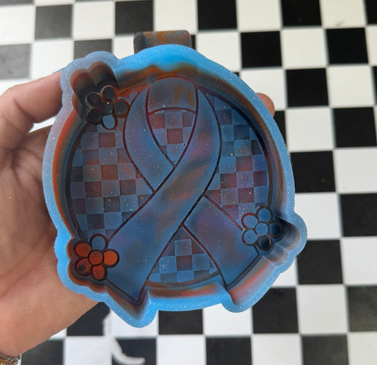 CHECKERED BREAST CANCER RIBBON FRESHIE