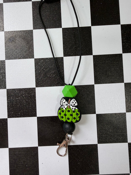 GREEN POLKA DOT PUMPKIN FRESHIE HANGER